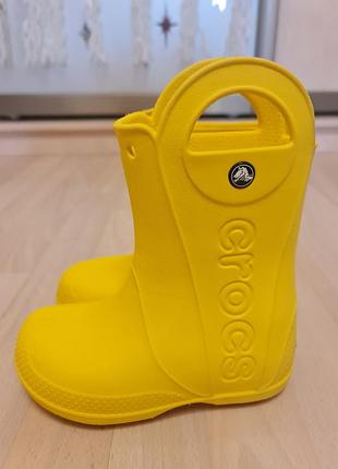 Гумові чоботи дитячі crocs жовті c12