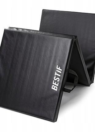 Килимок для вправ bestif 180 см шт. 60 см чорний складаний гімнастичний матрац