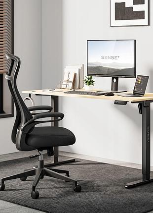 Офісне крісло ергономічне обертове матеріалове чорне sense7 revo