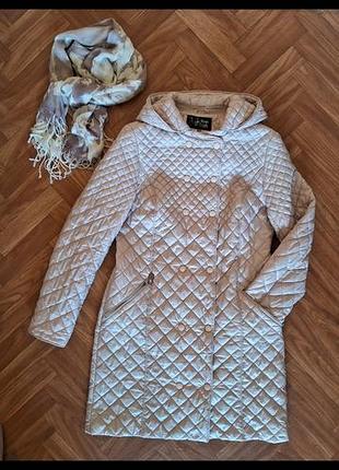 Жіноче пальто new look стьобане бежеве, розмір m (46)