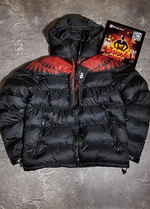 Куртка marcelo burlon wings / marcelo burlon puffer jacket / пуховик marcelo burlon / зимова куртка marcelo burlon wings / чорна куртка marcelo burlon