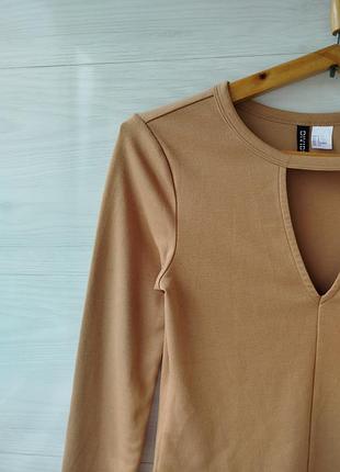 Лонгслів жіночий h&m гірчичний 2