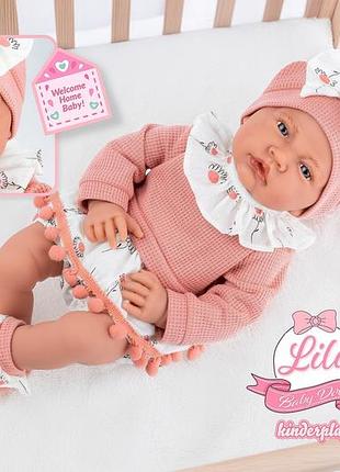 Інтерактивна реалістична лялька-малюк kinderplay з пустотелем розмовляє 41 см