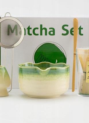 Подарунковий набір matcha церемоніальний набір для заварювання бамбуковий комплект