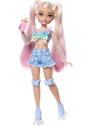 Barbie dream besties лялька malibu на роликах для позування з білявим волоссям роликами та аксесуарами набір іграшка для дітей