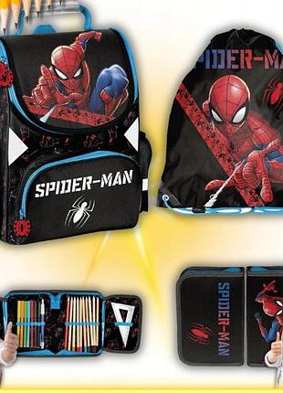Рюкзак paso spiderman шкільний набір xl для хлопчика клас 1 2 3