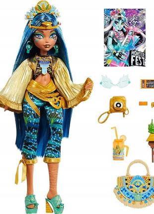 Лялька monster high cleo de nile з модними аксесуарами для фестивалю hxh81