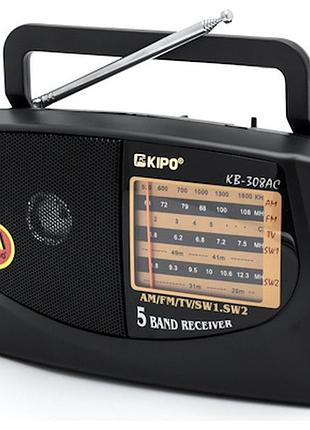 Портативный радиоприемник kipo kb-308ac am/fm black