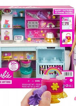 Лялька barbie кухня-кондитерська ігровий набір з лялькою з рожевими волоссям