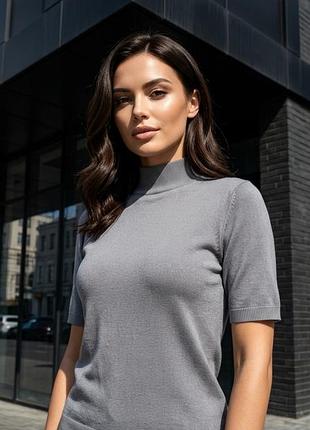 👕 стильний базовий гольф / водолазка з коротким рукавом | m–l (підійде й на xl) 🔥