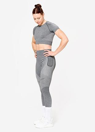 Женские серые леггинсы, термолосины decathlon