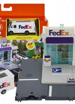 Іграшковий набір matchbox prawdziwe przygody zestaw centrum paczek fedex з автомобілем