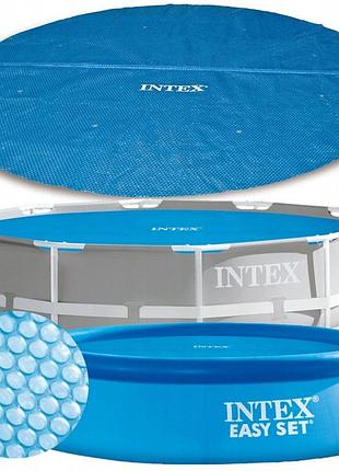 Покривало для басейну intex 28012 сонячне плівка бульбашкова нагрівальна 366 см