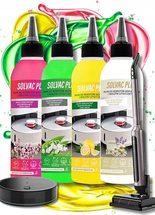 Рідина для моп-роботів та мийних пилососів 4x250ml solvac plus
