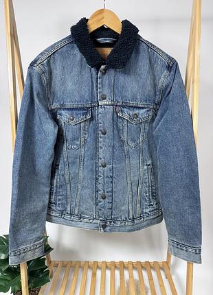 Джинсова куртка шерпа джинсовка levi’s premium оригінал розмір м