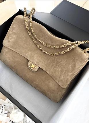 Сумка замшева maxi flap bag