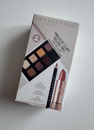 Подарунковий набір косметики anastasia beverly hills mini soft glam deluxe trio оригінал