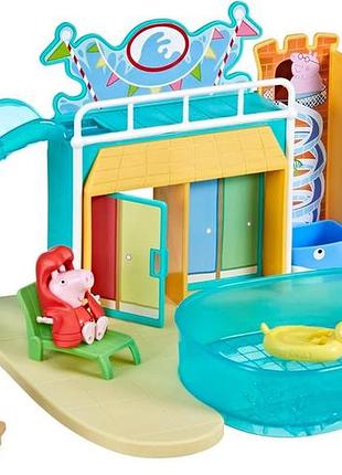 Peppa pig іграшки зі свинкою пеппою набір для гри з водним парком пеппи 15 елементів 2 фігурки іграшки для дітей