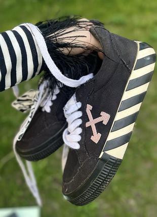 Черные кеды кроссовки оф вайт / кеды off white 38