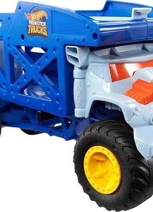 Hot wheels monster trucks toy hauler вантажівка для перевезення та зберігання 12 монстр-траків 1:64 або 32 машинки