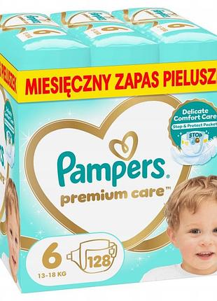 Підгузки pampers premium care monthly box розмір 6 128 шт 13кг-18кг
