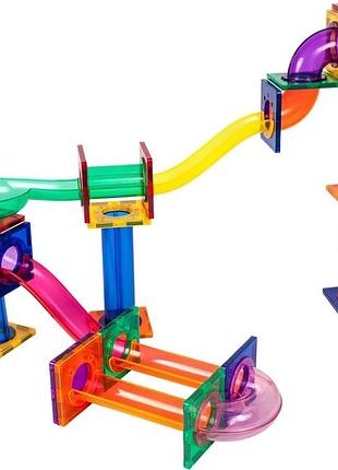 Picassotiles marble run 50 деталей магнітний трек для кульок іграшка набір для навчання та конструювання stem