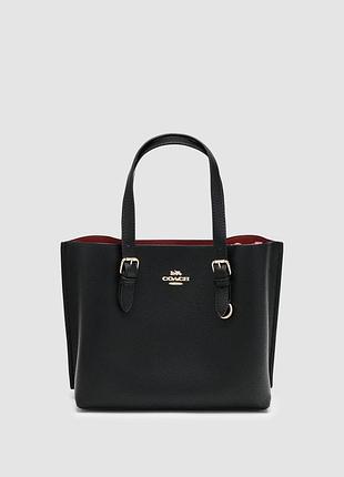 💎 coach mollie tote bag 25 black/gold 25 х 22 х 9.5 см