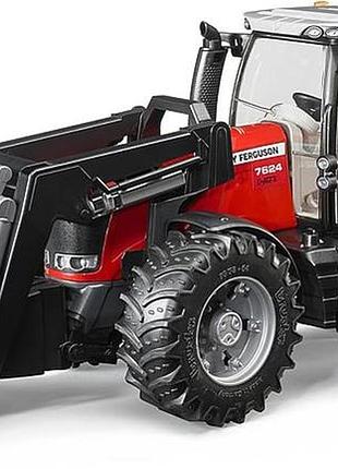 Bruder 03047 massey ferguson 7624 з фронтальним навантажувачем 1:16 трактори сільське господарство іграшки від 3 років