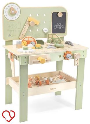 Іграшковий верстат viga toys стіл майстрів дерев'яний з інструментами для хлопчика