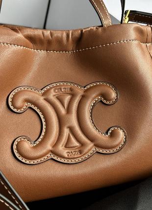 Сумка small cabas drawstring cuir triomphe in smooth calfskin 2