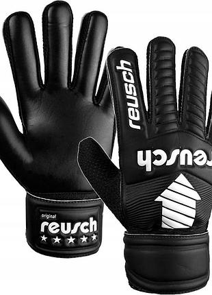 Дитячі воротарські рукавички reusch legacy arrow solid junior чорні 8 для футболу