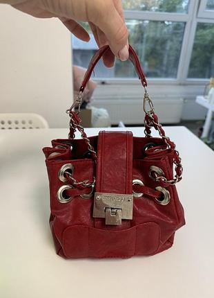 Сумка жіноча jimmy choo маленька червона шкіряна