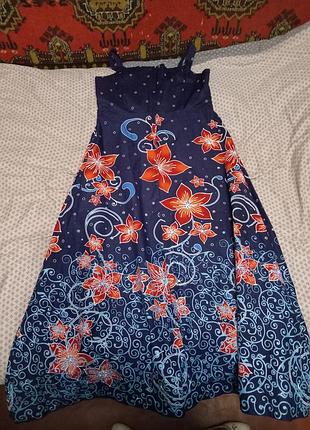 Женский хлопковый сарафан макси, в этностиле, afro design (java batik) оригинал, р. xl