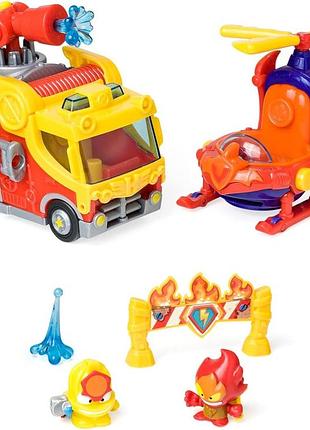 Superthings rivals of kaboom superzings серія 5 блістер місія вогняний удар містить 2 фігурки та 2 транспортні засоби