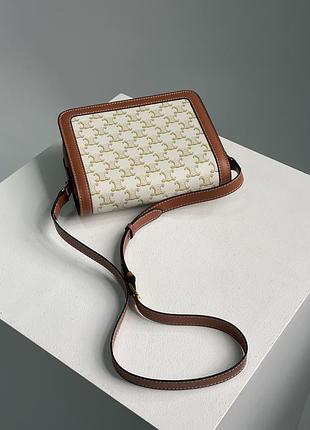 Сумка the triomphe bag canvas and calfskin white 7