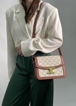 Сумка the triomphe bag canvas and calfskin white 10