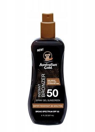 Спрей для засмаги australian gold spf 50 бронзатор миттєвий для сонця
