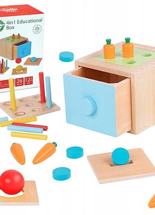 Дерев'яний навчальний сортувач montessori woopie green
