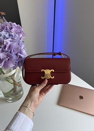 Сумка shoulder bag claude in shiny calfskin burgundy