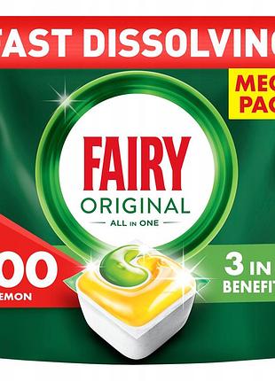 Капсули для посудомийної машини fairy all in one lemon 100 шт.