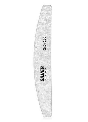 Пилочка для ногтей szh-240/240 полумесяц серая тм silver style
