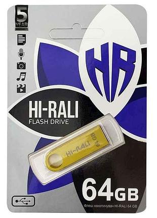 Флешка usb 64gb 2.0 shuttle series золота тм hi-rali