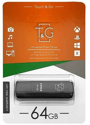 Флешка usb 64gb 2.0 121 vega series чорна тм tg