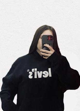 Худі levi's чорне з логотипом