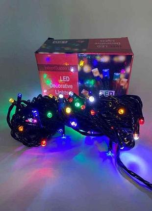 Гирлянда 80led белый 9м черн провод 220v 0370-11 тм prc