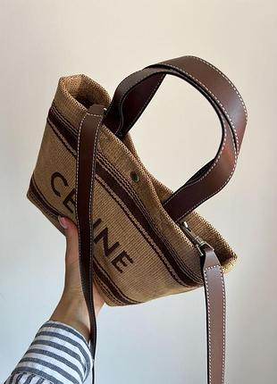 Сумка соломʼяна mini cabas in textile with raffia effect and calfskin 8