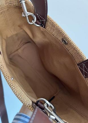 Сумка соломʼяна mini cabas in textile with raffia effect and calfskin 9
