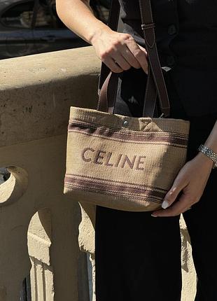 Сумка соломʼяна mini cabas in textile with raffia effect and calfskin 3