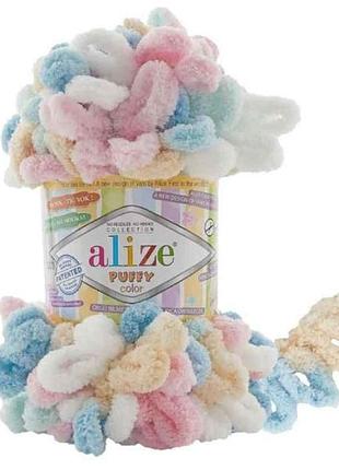 Пряжа puffy color 6523 5шт/уп 100% микрополиэстр 100г 9м тм alize