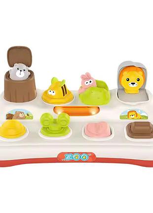 Іграшка для малюків pop-up animals для розвитку реакції з тваринками (he8087)